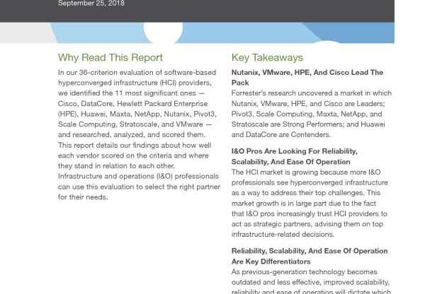 The Forrester Wave: Hyperconverged Infrastructure, Q3 2018